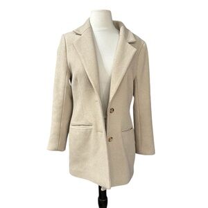 Abercrombie & Fitch Camel/Tan Wool Blend Blazer Coat (XS)